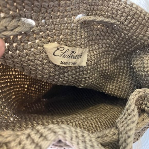 Tan Crochet Backpack Style Bag - Picture 4 of 5